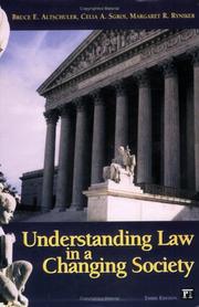 Cover of Understanding law in a changing society by Bruce E. Altschuler