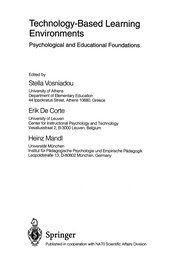Cover of Technology-based learning environments by Stella Vosniadou