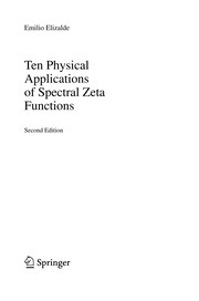 Front cover of Ten Physical Applications of Spectral Zeta Functions by Emilio Elizalde