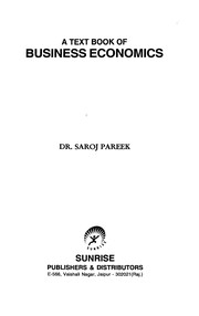 Front cover of A text book of business economics by Saroj Pareek