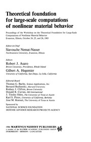 Cover of Theoretical foundation for large-scale computations for nonlinear material behavior by S. Nemat-Nasser