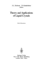 Front cover of Theory and Applications of Liquid Crystals by J. L. Ericksen