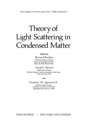 Front cover of Theory of Light Scattering in Condensed Matter by Bernard Bendow