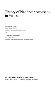Front cover of Theory of nonlinear acoustics in fluids by Bengt O. Enflo