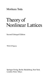 Cover of Theory of Nonlinear Lattices by Morikazu Toda