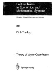 Cover of Theory of Vector Optimization by Dinh The Luc