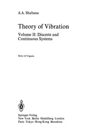 Cover of Theory of Vibration by Ahmed A. Shabana