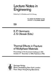 Front cover of Thermal Effects in Fracture of Multiphase Materials by Klaus P. Herrmann