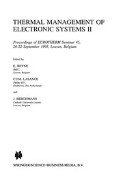 Front cover of Thermal Management of Electronic Systems II by E. Beyne