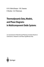 Front cover of Thermodynamic Data, Models, and Phase Diagrams in Multicomponent Oxide Systems by Olga B. Fabrichnaya