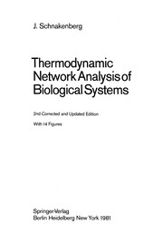 Front cover of Thermodynamic Network Analysis of Biological Systems by J. Schnakenberg