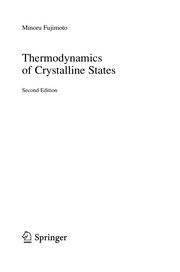 Cover of Thermodynamics of Crystalline States by Minoru Fujimoto