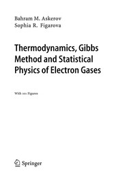 Front cover of Thermodynamics, Gibbs Method and Statistical Physics of Electron Gases by Bahram M. Askerov