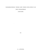 Front cover of Thermospheric winds and their influence on the ionosphere by Rüdiger Rüster