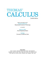Cover of Thomas' calculus by Maurice D. Weir