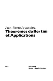 Front cover of Théorèmes de Bertini et applications by Jean-Pierre Jouanolou