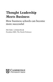 Front cover of Thought leadership meets business by Peter Lorange