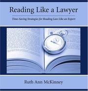 Front cover of Reading Like A Lawyer by Ruth Ann McKinney