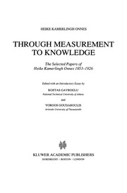 Cover of Through Measurement to Knowledge by Heike Kamerlingh Onnes