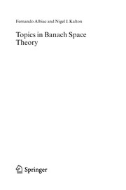 Front cover of Topics in Banach space theory by Fenando Albiac