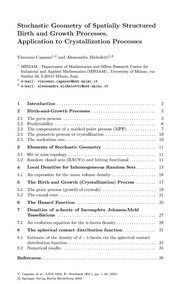 Front cover of Topics in spatial stochastic processes by Summer School on Spatial Stochastic Processes (2001 Martina Franca, Italy)