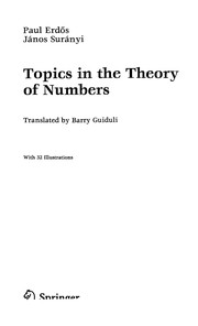 Front cover of Topics in the theory of numbers by Paul Erdős