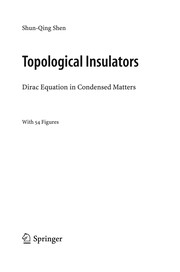 Cover of Topological Insulators by Shun-Qing Shen