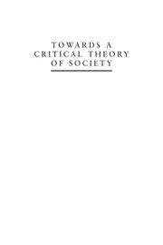 Front cover of Towards a critical theory of society by Herbert Marcuse