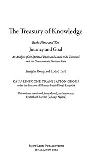 Front cover of The treasury of knowledge by Koṅ-sprul Blo-gros-mthaʼ-yas