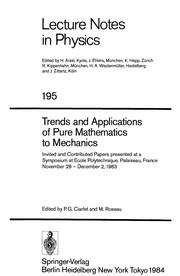 Front cover of Trends and applications of pure mathematics to mechanics by Symposium on Trends in Applications of Pure Mathematics to Mechanics (5th 1983 Ecole Polytechnique)