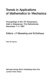 Front cover of Trends in Applications of Mathematics to Mechanics by J. F. Besseling