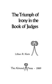 Front cover of The triumph of irony in the book of Judges by Lillian R. Klein