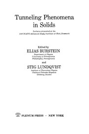 Front cover of Tunneling Phenomena in Solids by Elias Burstein
