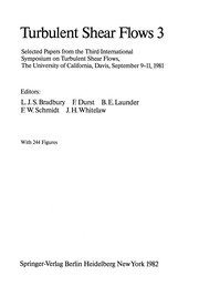 Front cover of Turbulent Shear Flows 3 by Leslie J. S. Bradbury