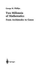 Front cover of Two Millennia of Mathematics by George M. Phillips