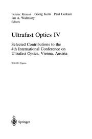 Cover of Ultrafast Optics IV by Ferenc Krausz