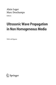 Front cover of Ultrasonic Wave Propagation in Non Homogeneous Media by Alain Léger