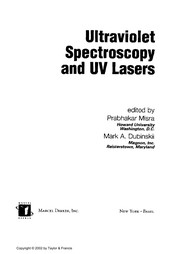 Cover of Ultraviolet spectroscopy and UV lasers by Mark A. Dubinskii