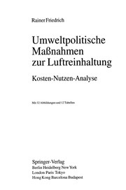 Cover of Umweltpolitische Maßnahmen zur Luftreinhaltung by Rainer Friedrich