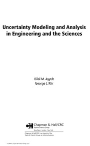 Cover of Uncertainty modeling and analysis in engineering and the sciences by Bilal M. Ayyub
