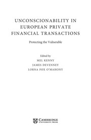 Cover of Unconscionability in European private financial transactions by James Devenney