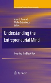 Front cover of Understanding the entrepreneurial mind by Alan L. Carsrud