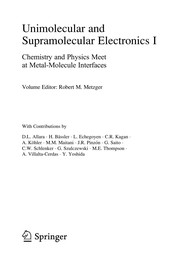 Front cover of Unimolecular and supramolecular electronics by R. M. Metzger