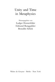 Cover of Unity and time in metaphysics by Ludger Honnefelder