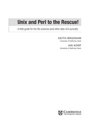 Front cover of UNIX and Perl to the rescue! by Keith Bradnam