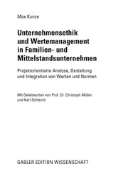 Front cover of Unternehmensethik und Wertemanagement in Familien- und Mittelstandsunternehmen by Max Kunze