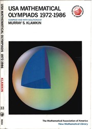 Front cover of U.S.A. mathematical olympiads, 1972-1986 by Murray S. Klamkin