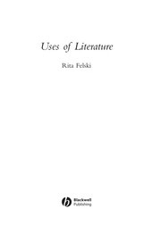 Cover of Uses of literature by Rita Felski