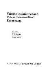 Front cover of Valence Instabilities and Related Narrow-Band Phenomena by R. D. Parks