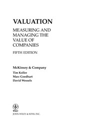 Front cover of Valuation workbook by McKinsey and Company.